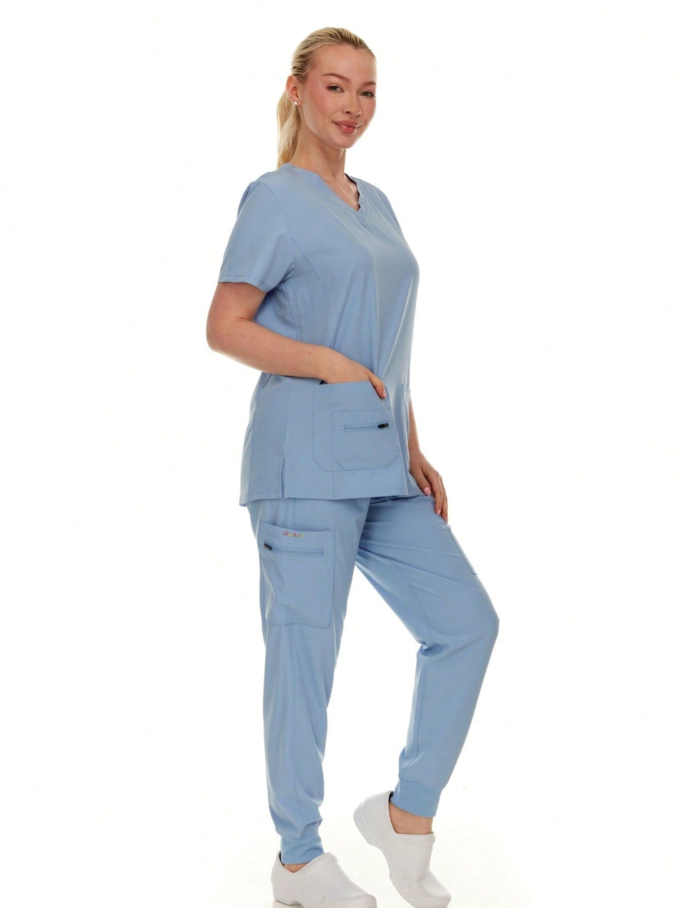 BenBen Scrub Sets for Women with Pocket Nursing Medical Uniforms Stretch