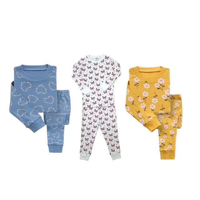 Girls 3-Pack Pajamas – Super Soft Cotton Sleepwear Set