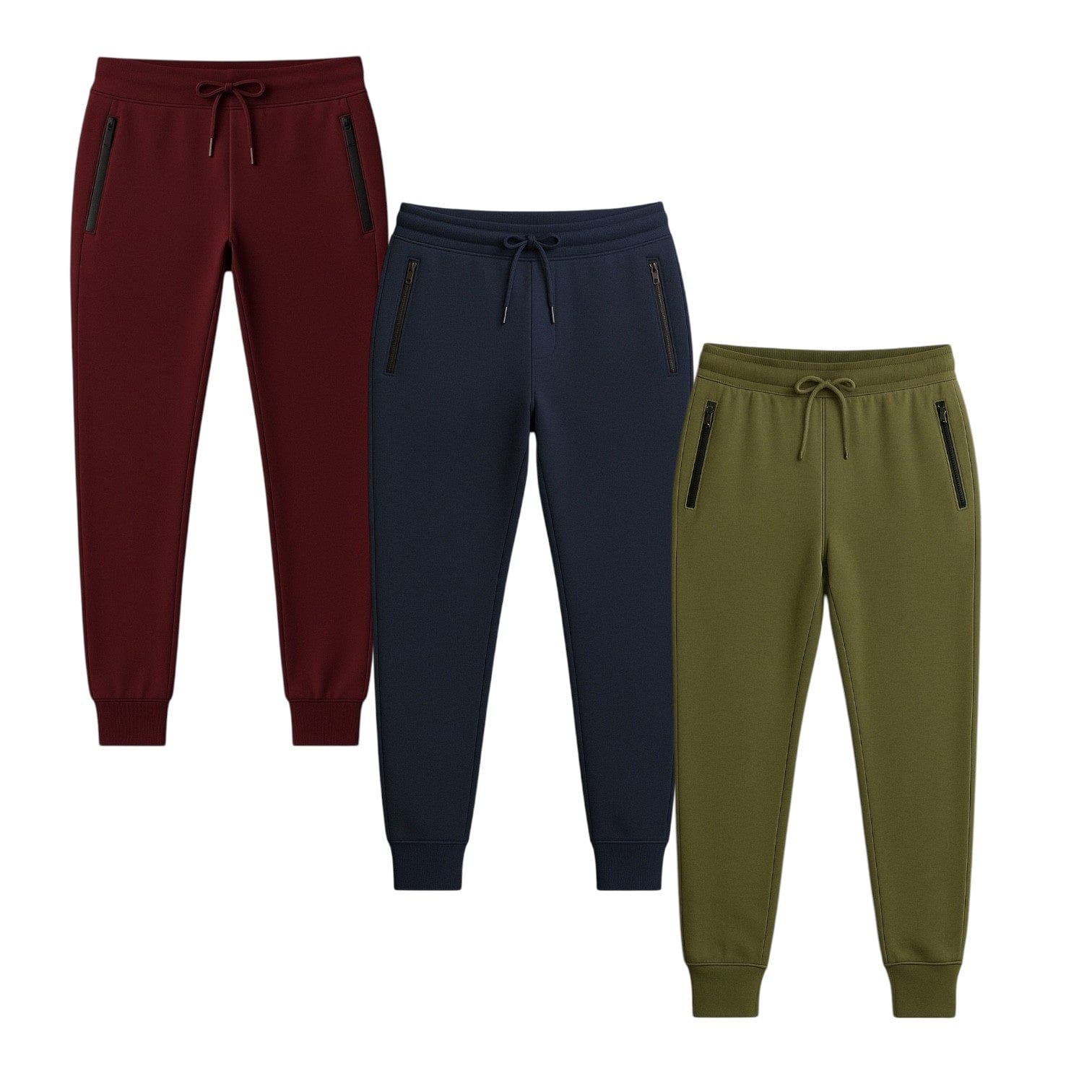 BenBe Women's Fleece Jogger Sweatpants with Zipper Pockets Soft and Stylish - 3 Pack