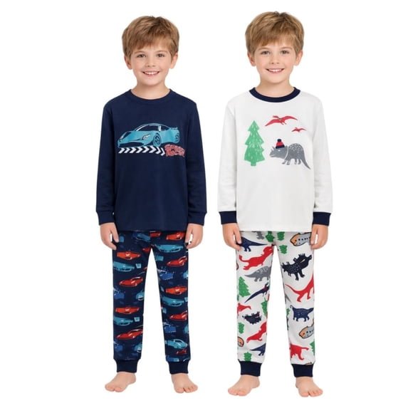 BenBen Kids Toddler Boy Pajamas Set 2-Pack Snug Fit Soft & Cozy - Size 2Y to 7Y