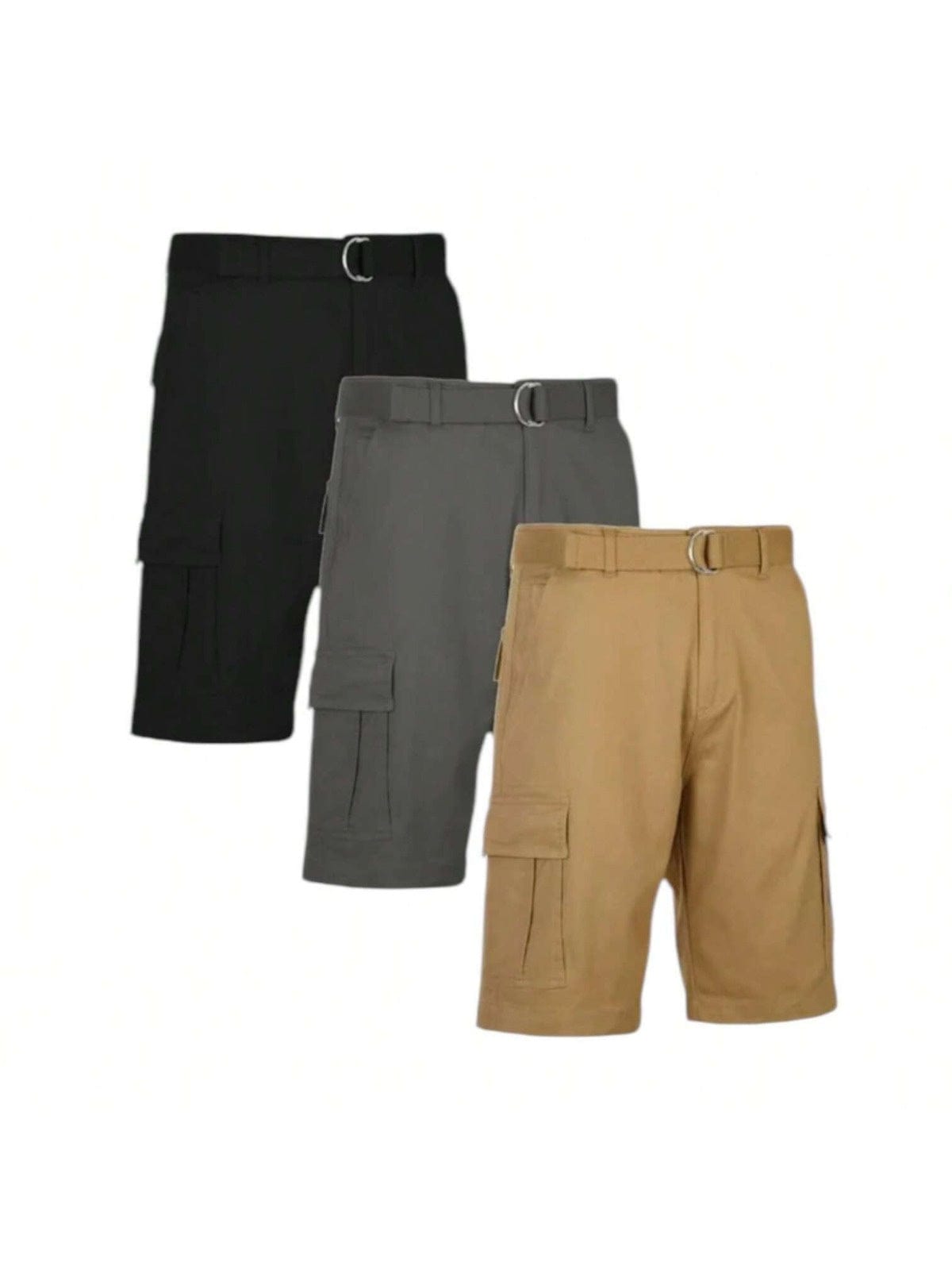 BenBen 3 Pack Mens Shorts Cargo Style With Adjustable Belt Outdoor Essential
