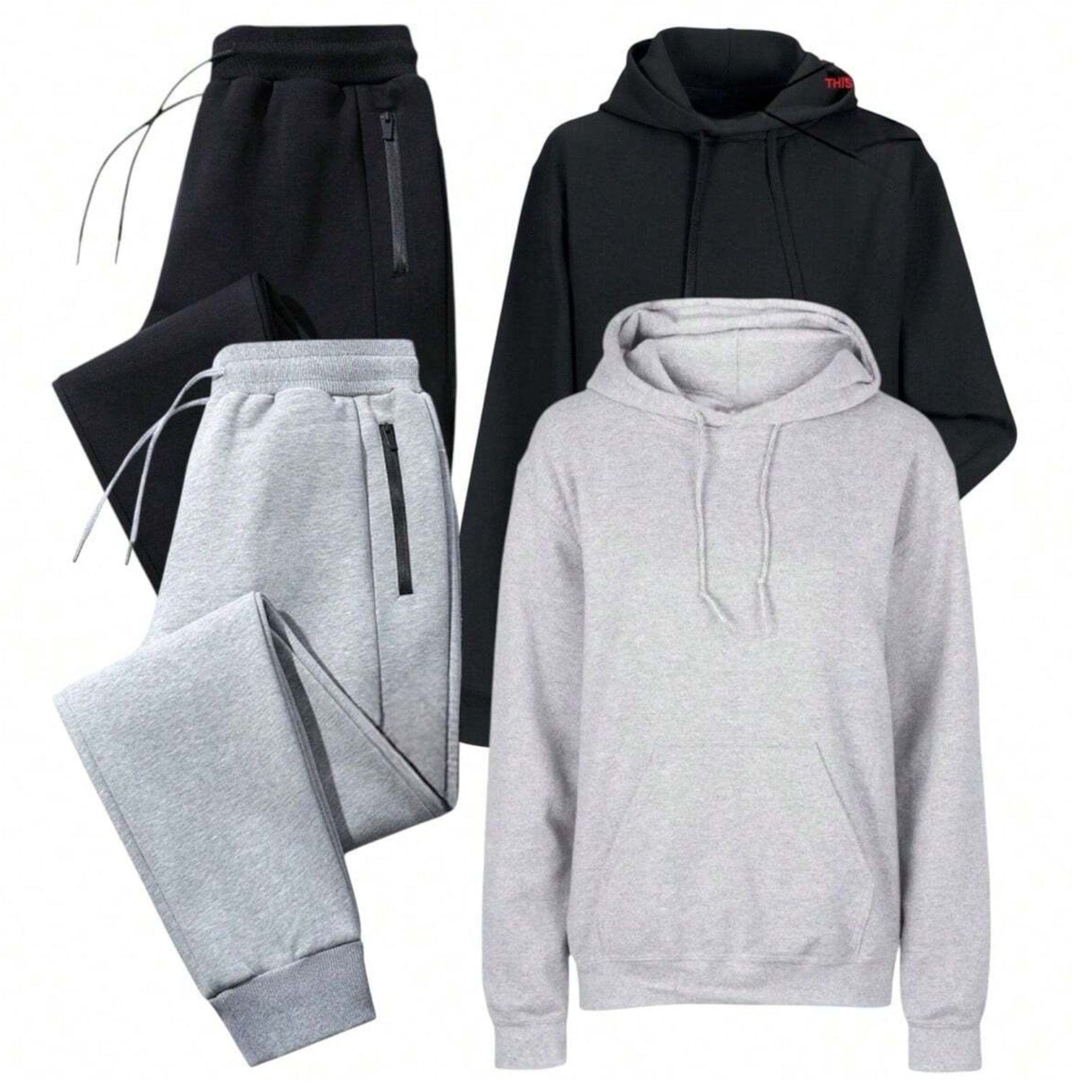 BenBen Mens Hoodie Matching Set Ultra Soft Fleece - 2 Pack