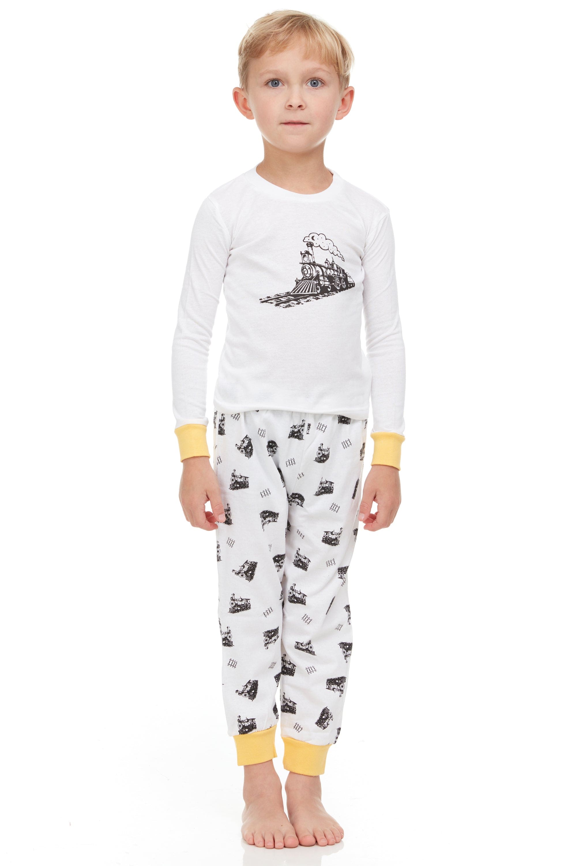 Boys Train Pajamas – Toddler Cotton Sleep Set (12M–8Y)