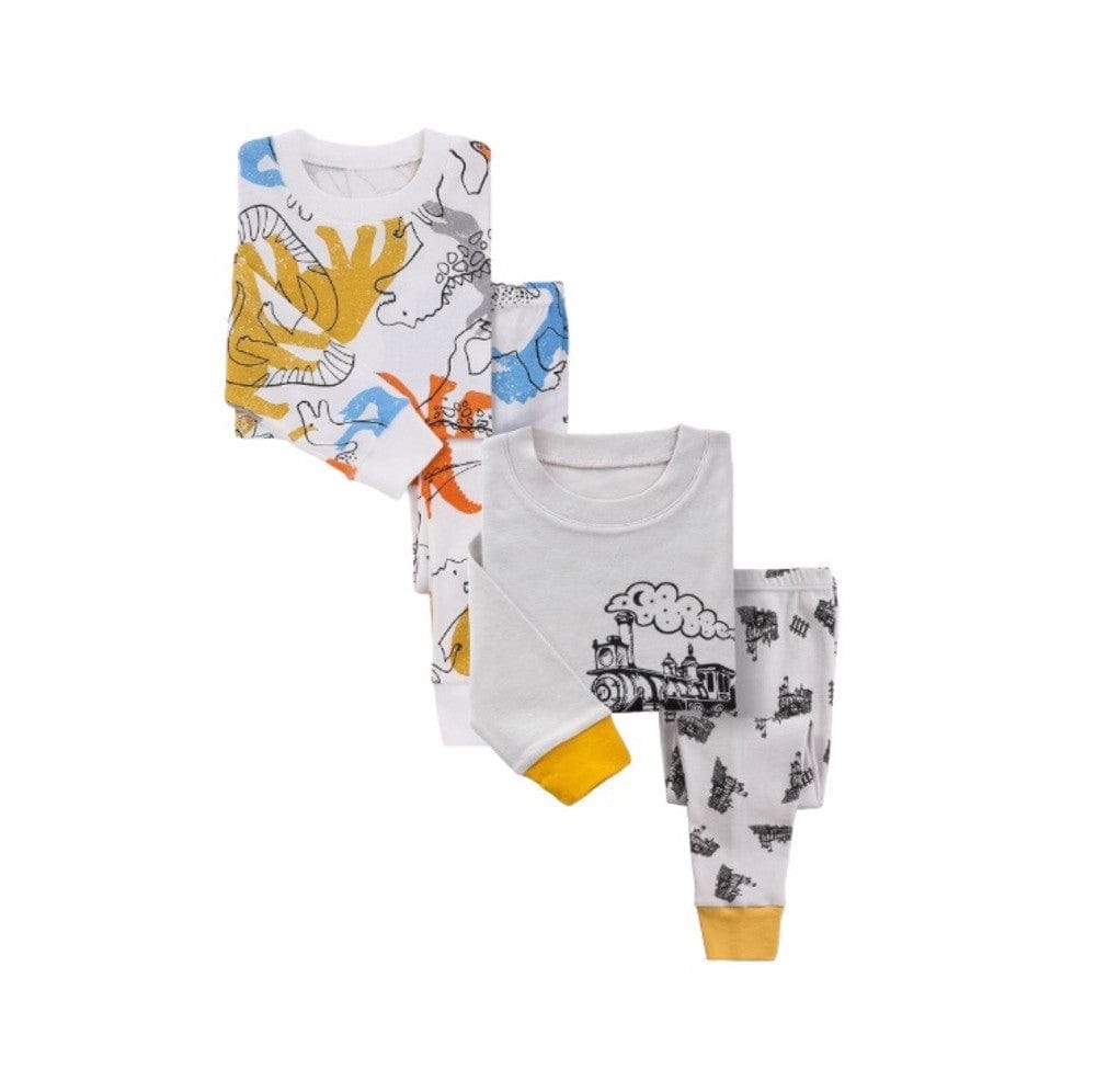 Boys 2-Pack Pajama Sets – Super Soft Snug Fit (12M–8Y)