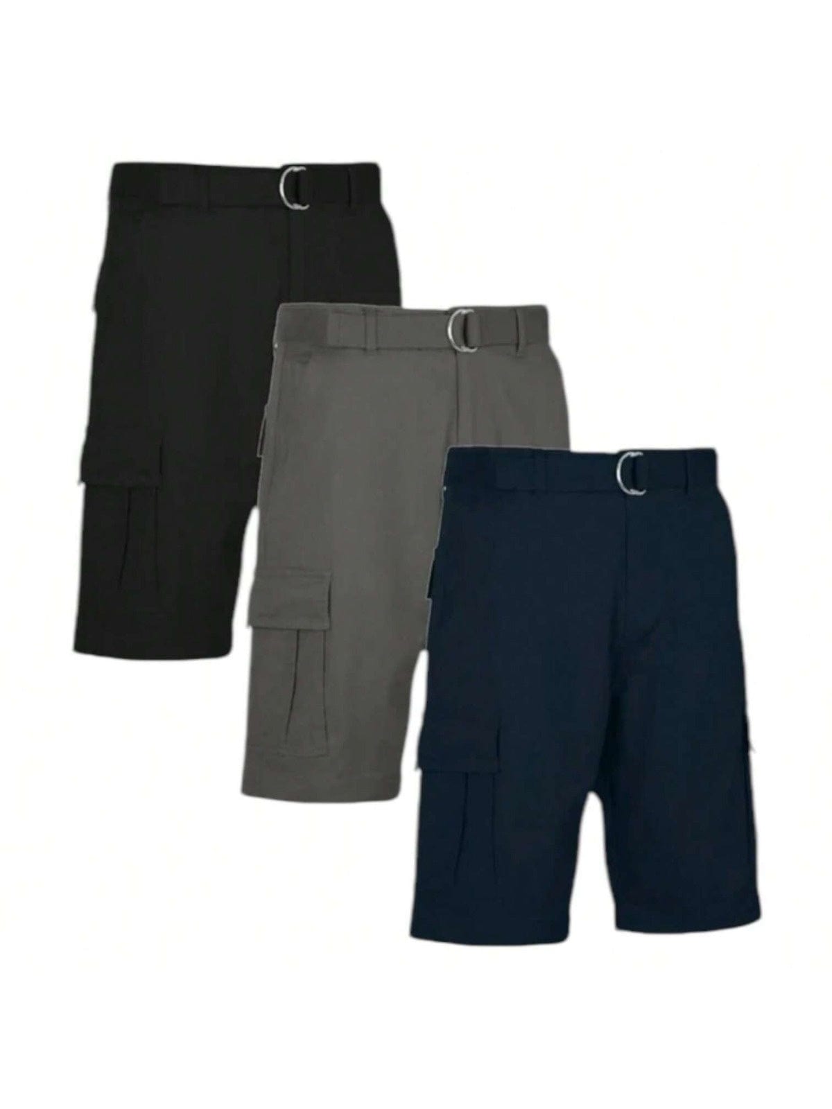 BenBen 3 Pack Mens Shorts Cargo Style With Adjustable Belt Outdoor Essential