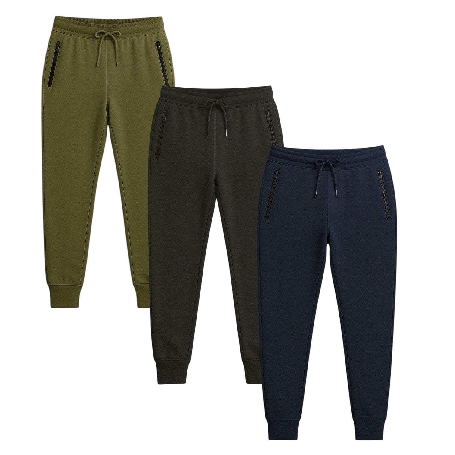 BenBe Women's Fleece Jogger Sweatpants with Zipper Pockets Soft and Stylish - 3 Pack