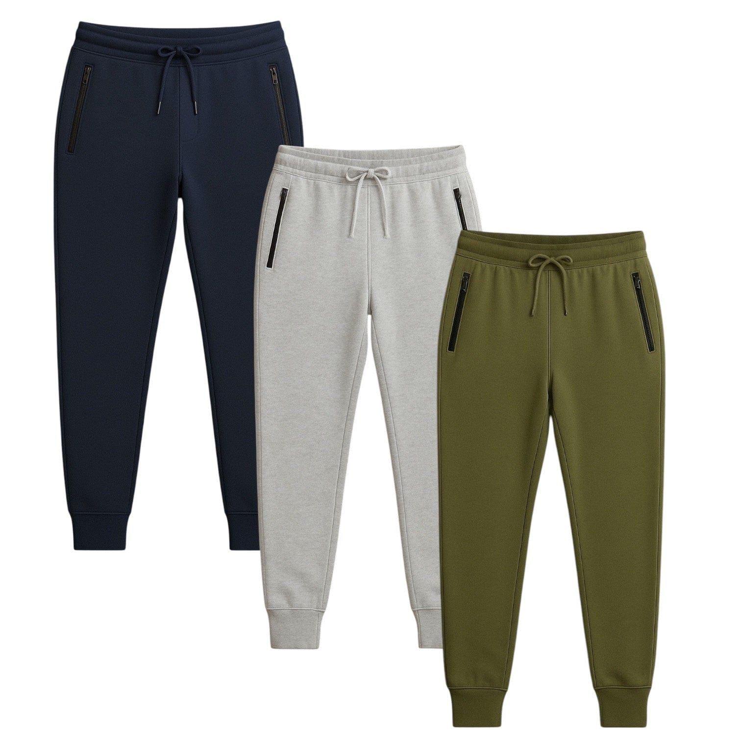 BenBe Women's Fleece Jogger Sweatpants with Zipper Pockets Soft and Stylish - 3 Pack