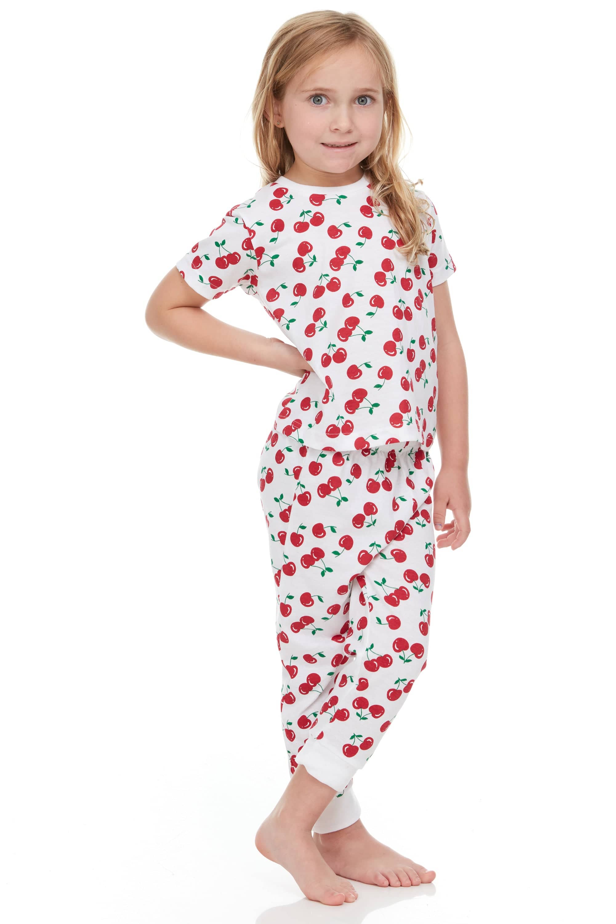 Girls Pajamas 2-Pack – Short Sleeve Cotton Sets (Multiple Designs)