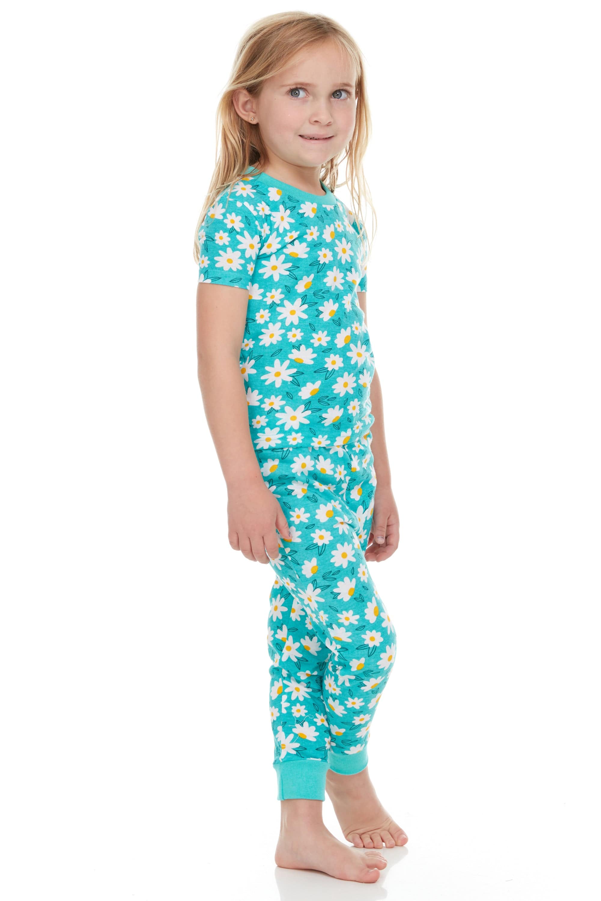 Girls Pajamas 2-Pack – Short Sleeve Cotton Sets (Multiple Designs)