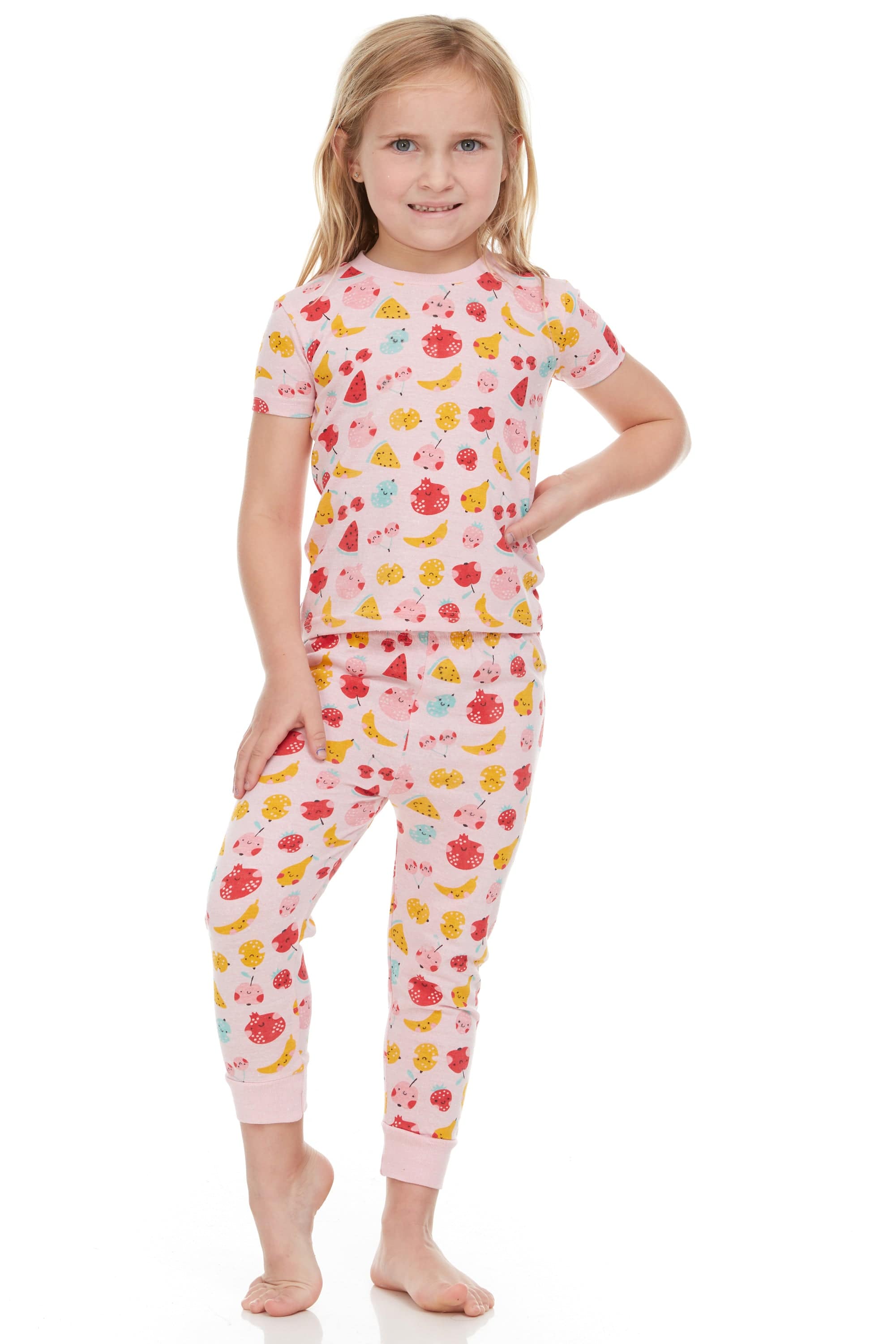 Girls Pajamas 2-Pack – Short Sleeve Cotton Sets (Multiple Designs)