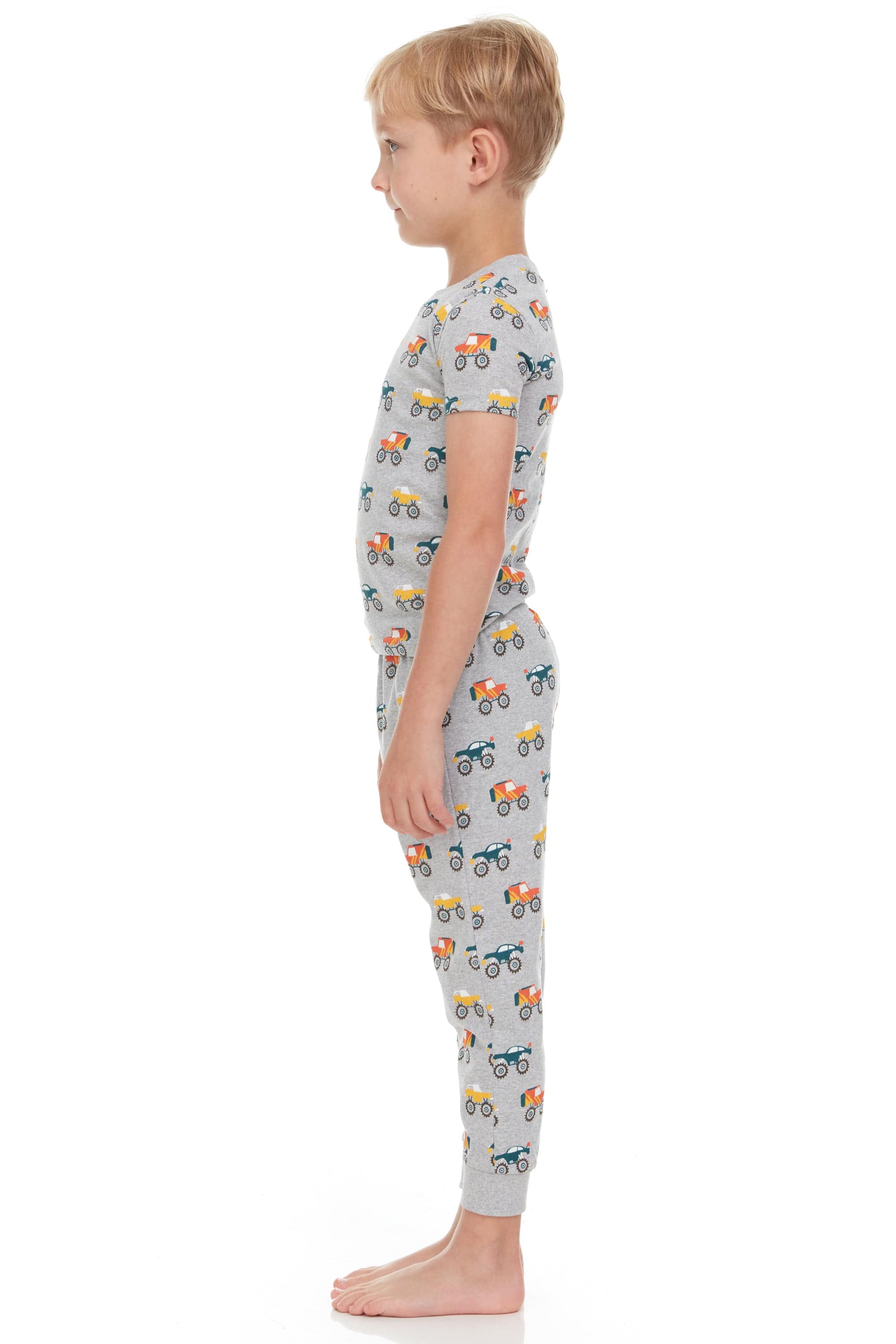 Trucks Print Kids Pajamas – Super Soft 2-Piece Sleepwear
