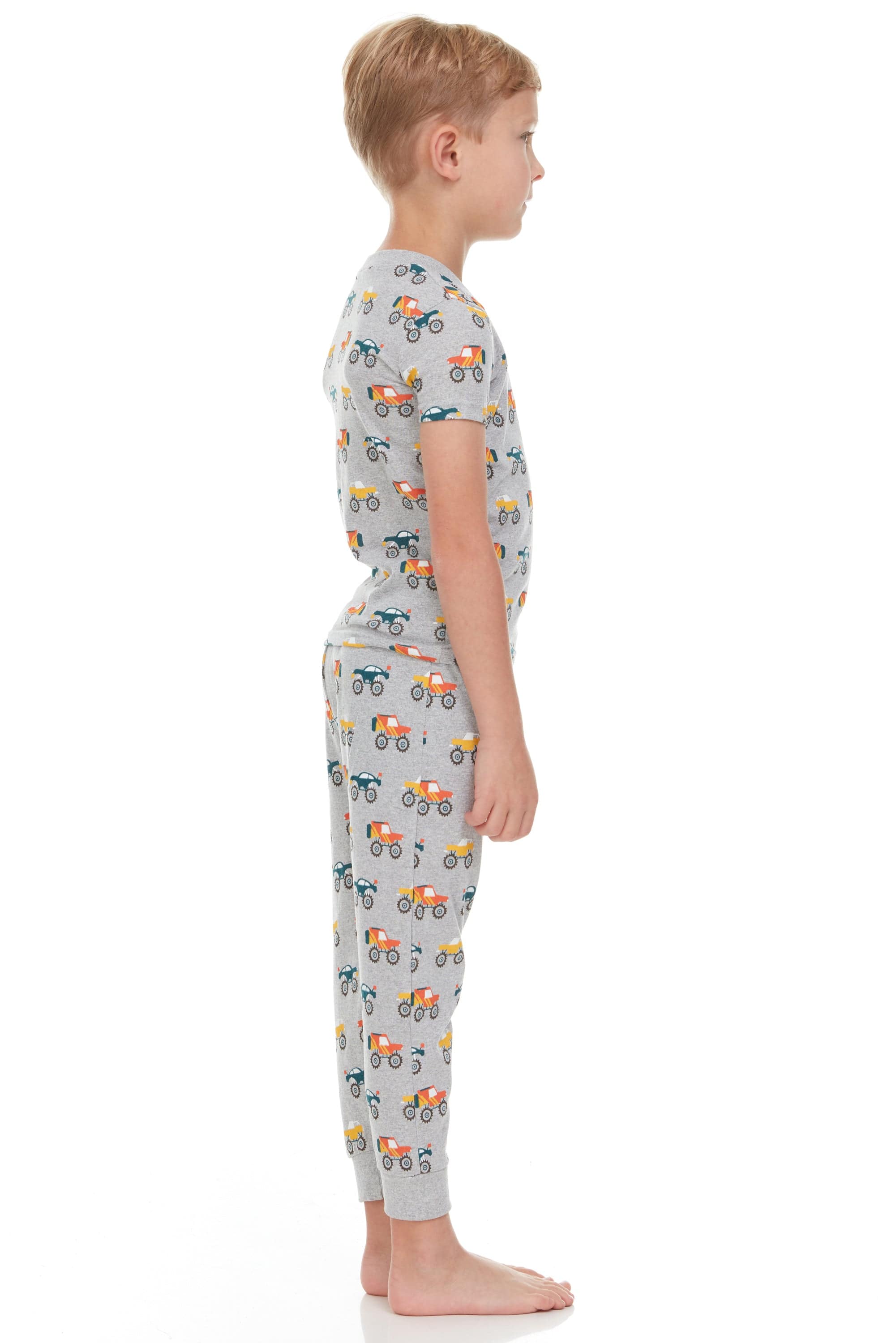 Trucks Print Boys Pajamas – Shortsleeve Cotton Set