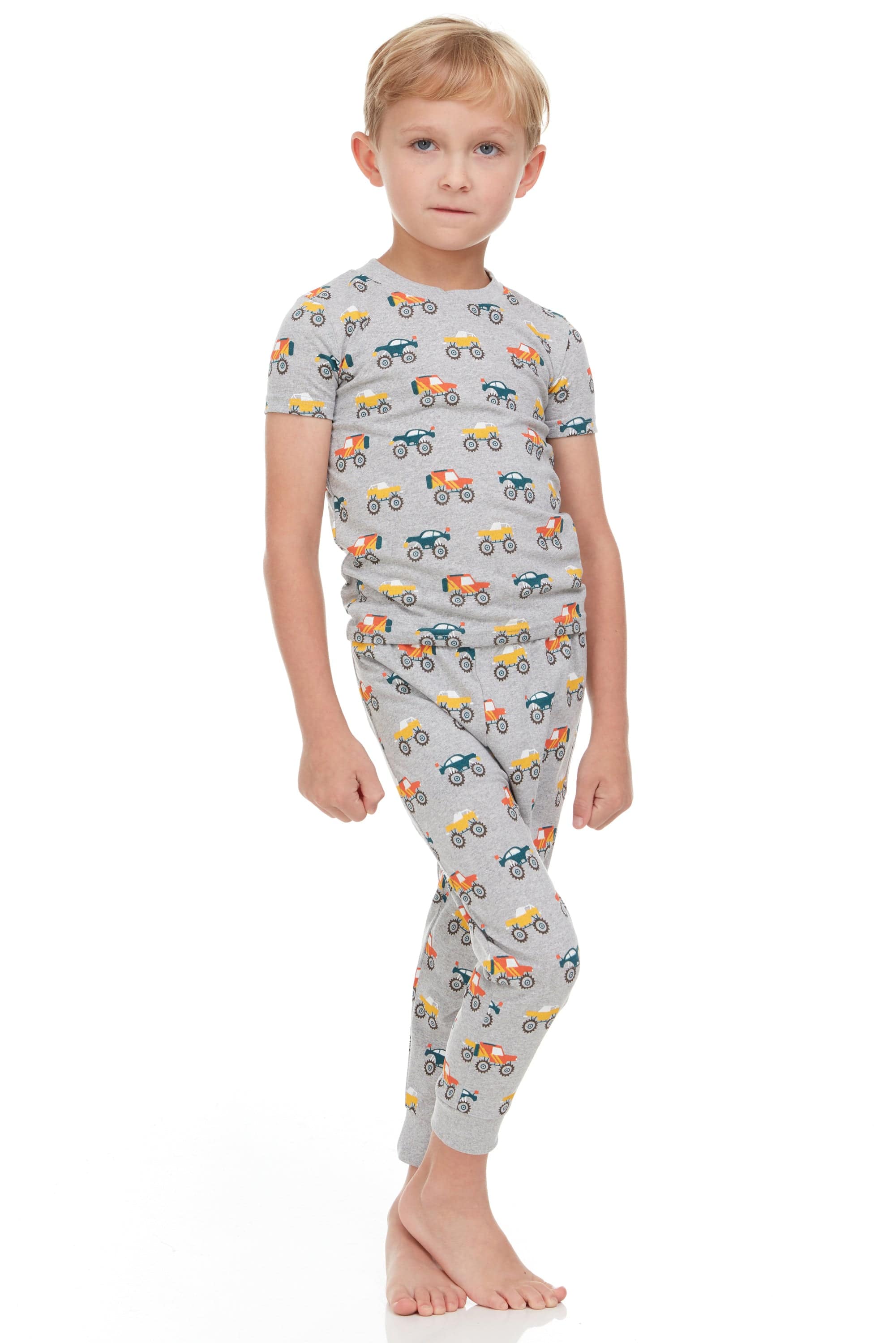 Trucks Print Boys Pajamas – Shortsleeve Cotton Set