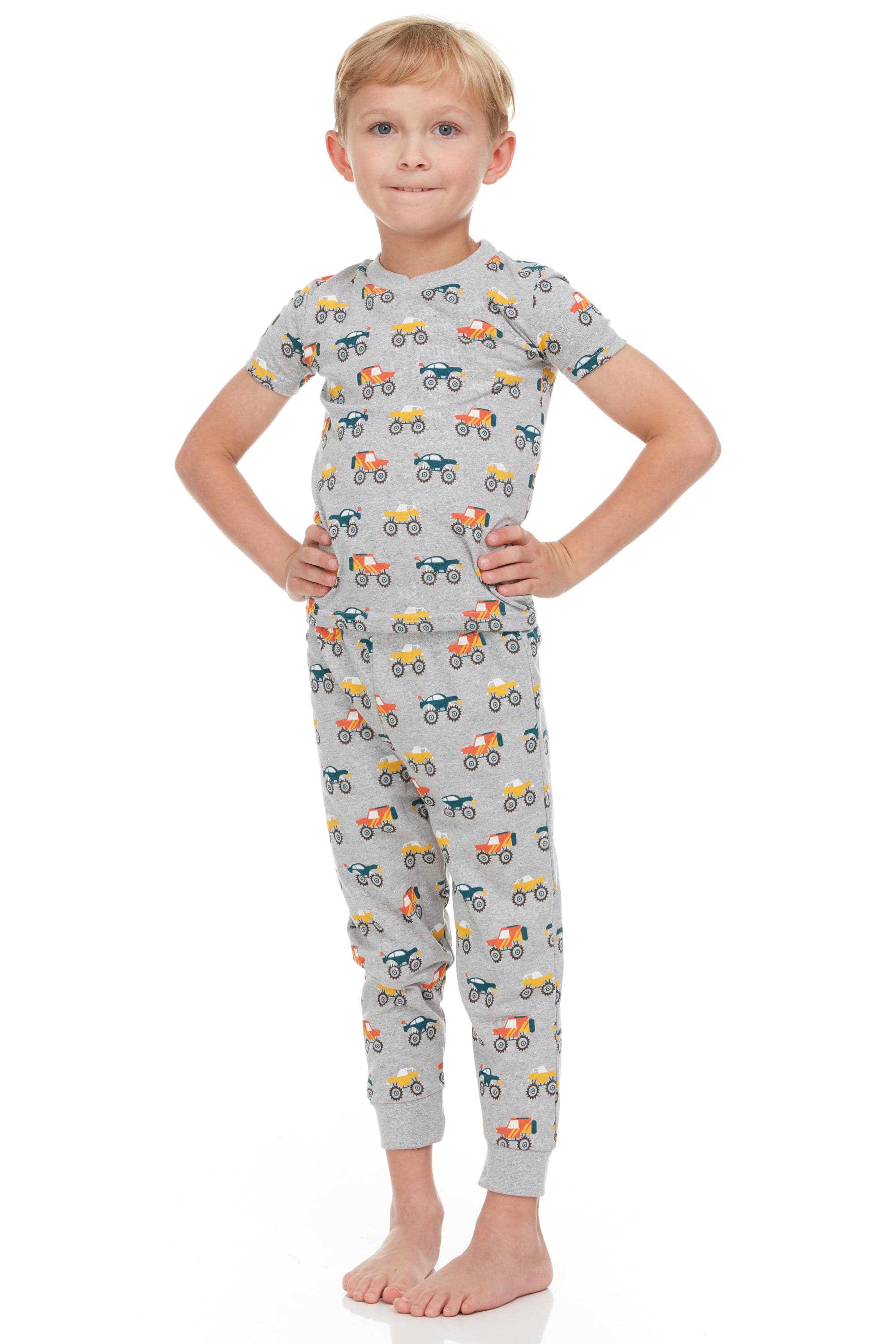 Trucks Print Boys Pajamas – Shortsleeve Cotton Set