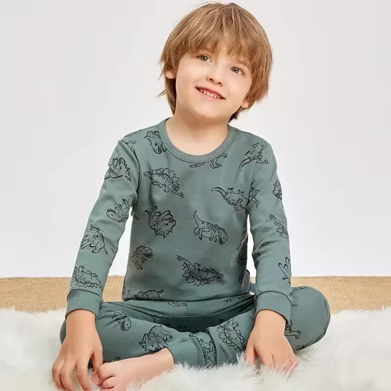 Green Dinosaurs Boy Toddler Pajamas Set
