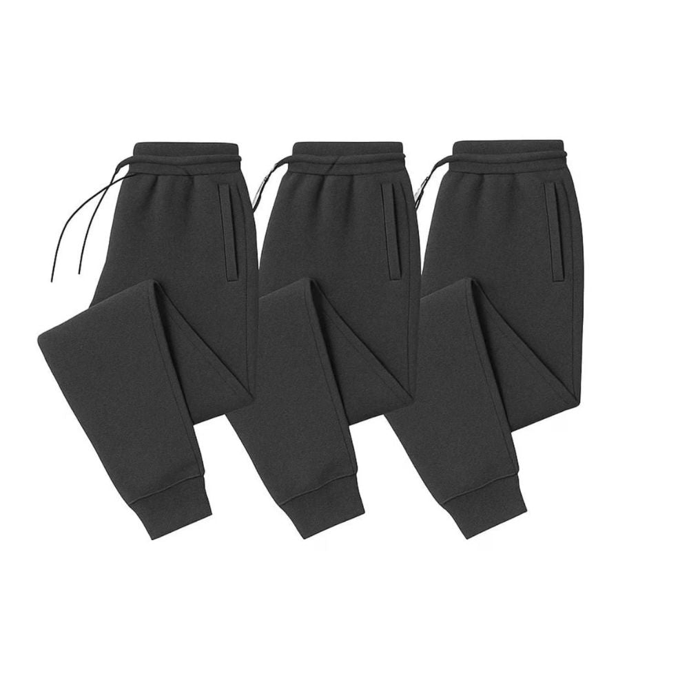 Women's 3-Pack Basic Joggers, Comfortable Everyday Sweatpants, Versatile Relaxed Fit Lounge Pants with Pockets, Tapered Leg Casual Trousers, Soft Breathable Activewear Bottoms