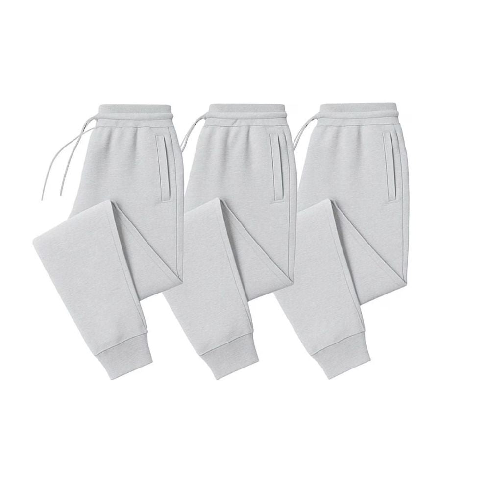 Men's 3-Pack Basic Jogger Sweatpants, Comfortable Relaxed Fit Lounge Pants with Pockets, Tapered Leg Athletic Bottoms, Breathable Cotton-Blend Training Wear, Everyday Essential Trousers