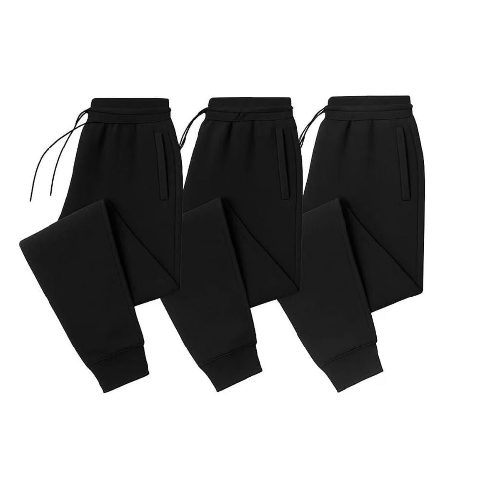 Men's 3-Pack Basic Jogger Sweatpants, Comfortable Relaxed Fit Lounge Pants with Pockets, Tapered Leg Athletic Bottoms, Breathable Cotton-Blend Training Wear, Everyday Essential Trousers