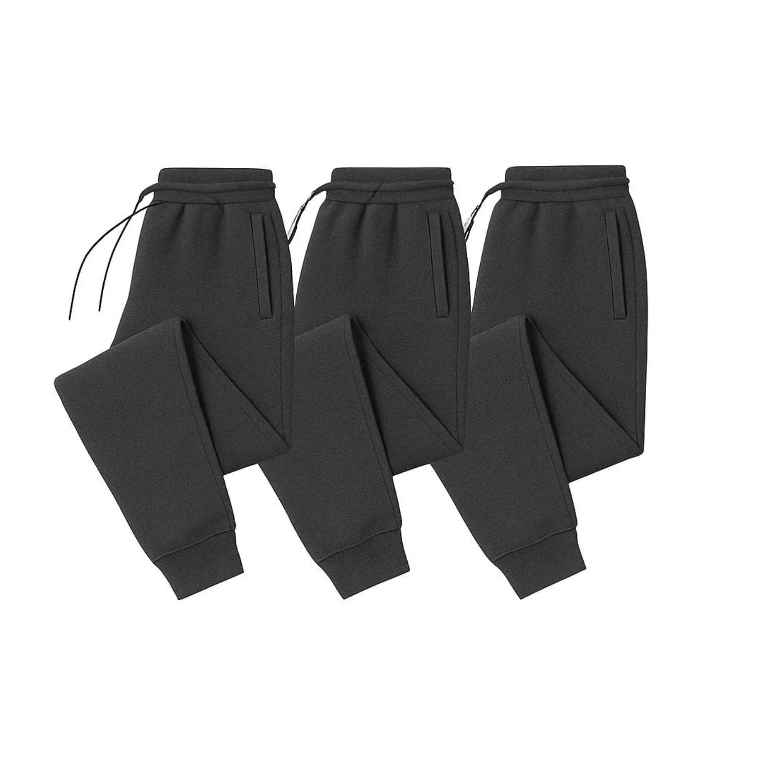 Men's 3-Pack Basic Jogger Sweatpants, Comfortable Relaxed Fit Lounge Pants with Pockets, Tapered Leg Athletic Bottoms, Breathable Cotton-Blend Training Wear, Everyday Essential Trousers