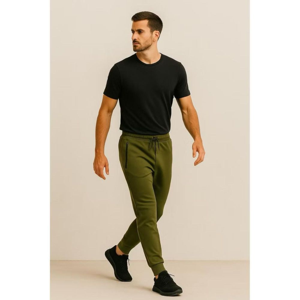 Men's 3-Pack Zipper Pocket Joggers, Modern Fit Athletic Sweatpants, Ultra-Elastic Tapered Lounge Pants, Secure Storage Workout Bottoms, Performance Training Wear