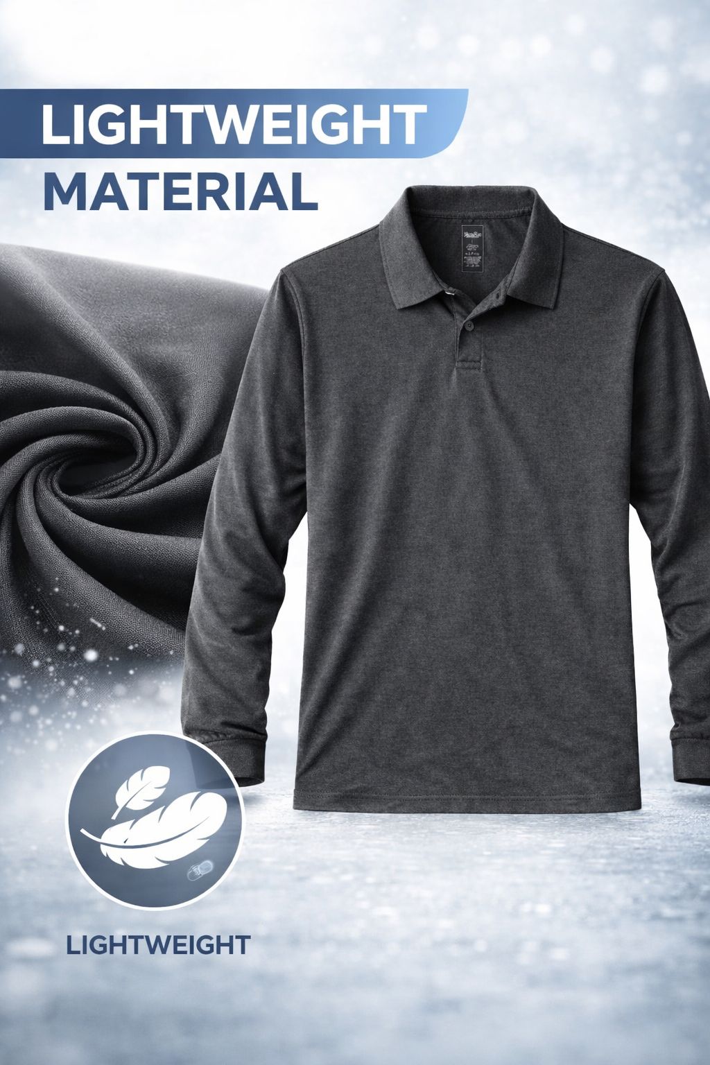 Men's 5-Pack Lightweight Long Sleeve Polo Shirts | Everyday Essential Bundle