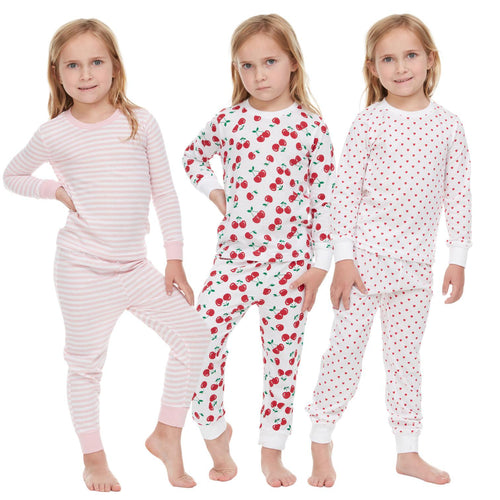 Girls 3-Pack Pajamas – Super Soft Cotton Sleepwear Set