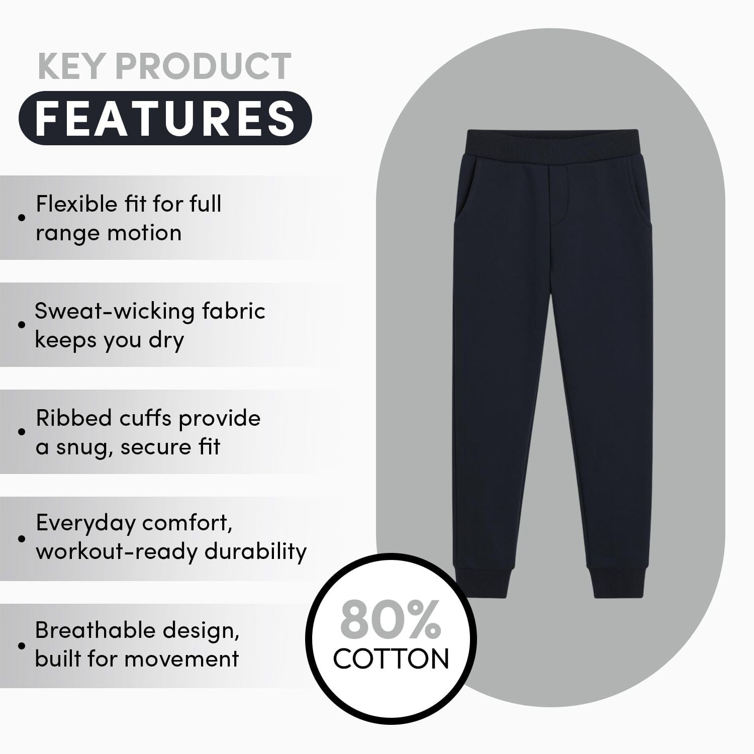 BenBen Boys Fleece Joggers with Pockets – Warm Athletic Sweatpants for Kids, Sizes S-2XL