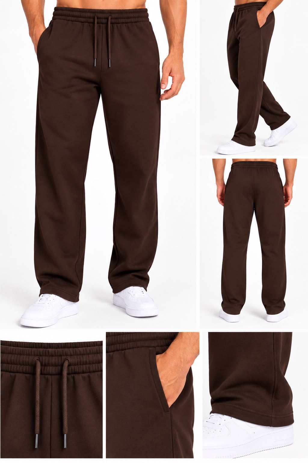 BenBen Men Sweatpants Open Bottom Jogger Pants Heavyweight Casual Stylish Trendy - 3 Pack