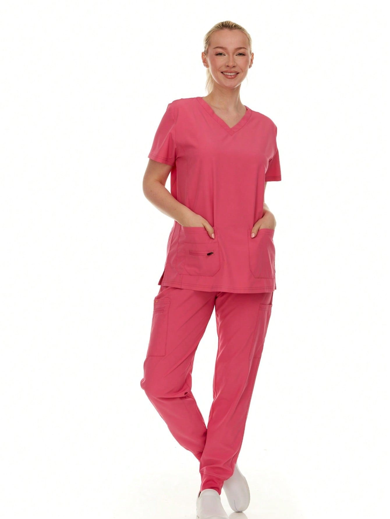 BenBen Scrub Sets for Women with Pocket Nursing Medical Uniforms Stretch