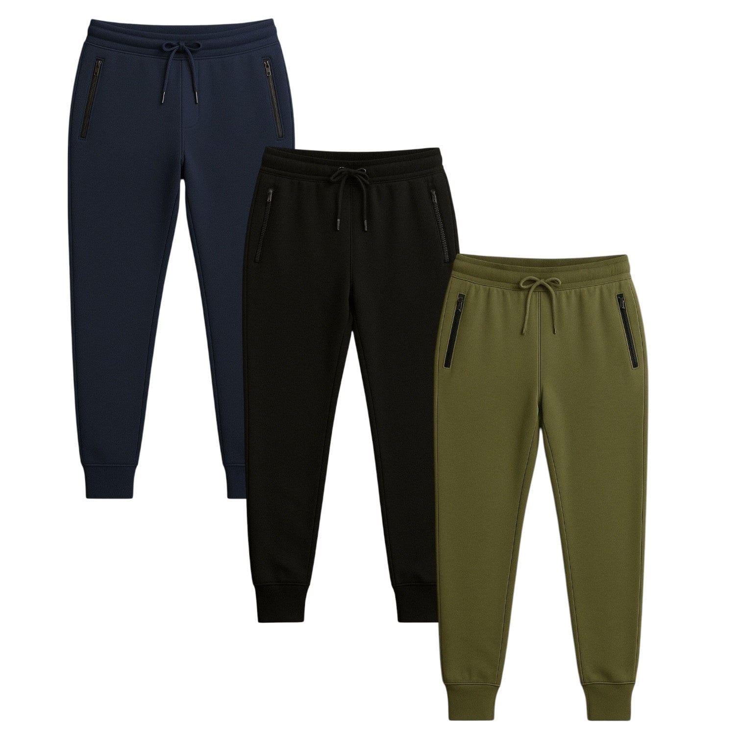 BenBe Women's Fleece Jogger Sweatpants with Zipper Pockets Soft and Stylish - 3 Pack