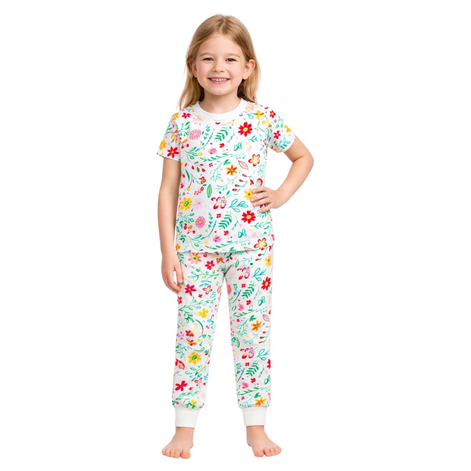 BenBen Kids Toddler Girl Pajamas Pj Set Short Sleeve Snug Fit Soft & Cozy Sleepwear Loungewear 2-Pack - Size 2Y to 10Y