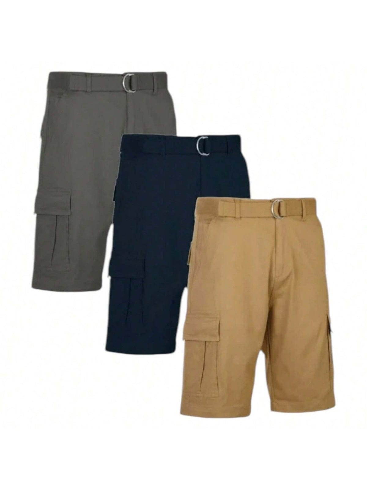 BenBen 3 Pack Mens Shorts Cargo Style With Adjustable Belt Outdoor Essential