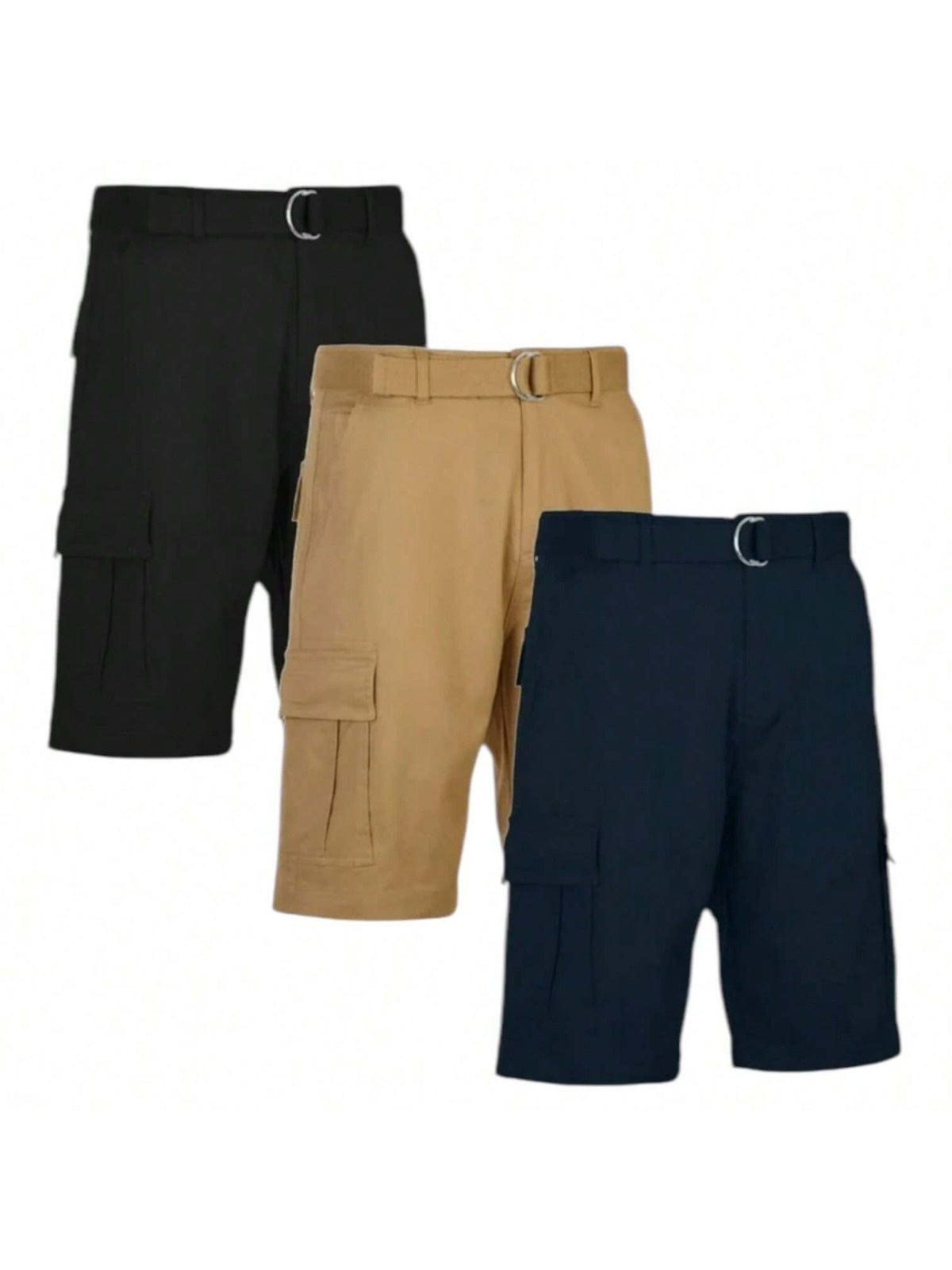 BenBen 3 Pack Mens Shorts Cargo Style With Adjustable Belt Outdoor Essential