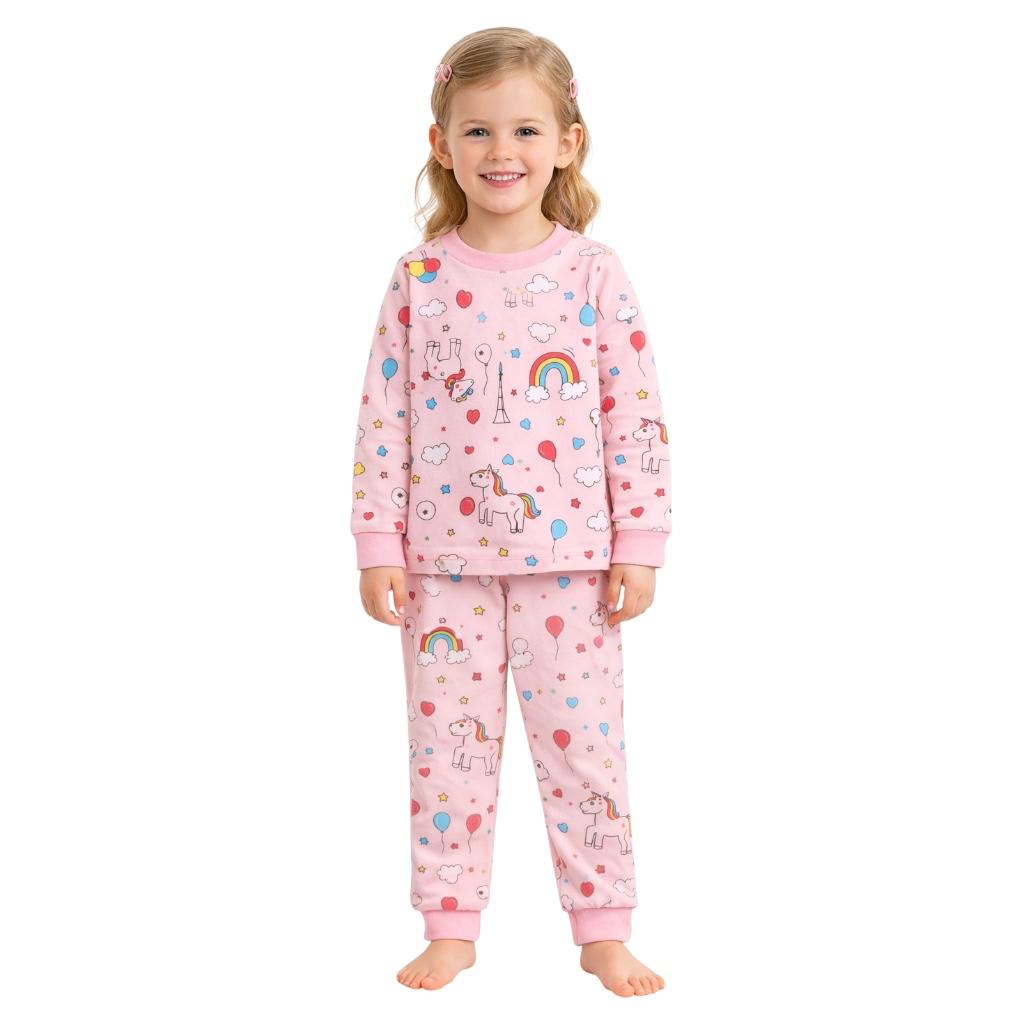 BenBen Kids Toddler Girl Pajamas Pj Set Long Sleeve Snug Fit Soft & Cozy Sleepwear Loungewear 2-Pack - Size 2Y to 10Y