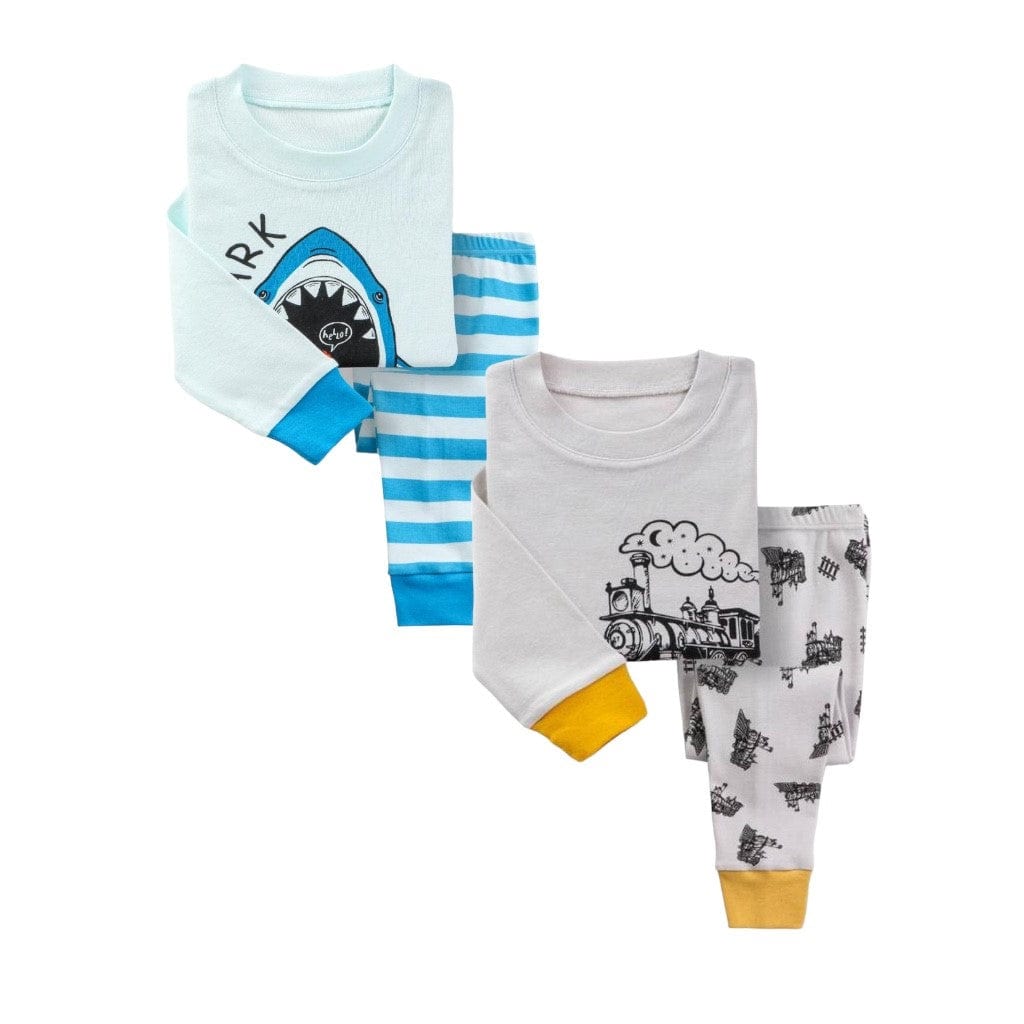 Boys 2-Pack Pajama Sets – Super Soft Snug Fit (12M–8Y)
