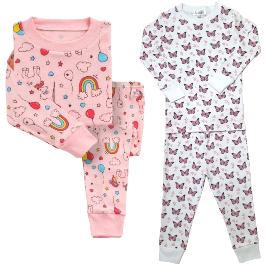 Girls 2-Pack Pajamas – Soft Cotton Toddler Sleepwear