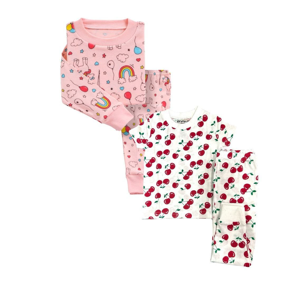 BenBen 2-Pack Girls Toddler Pajama Sets – Super Soft Snug Fit (12M–8Y)