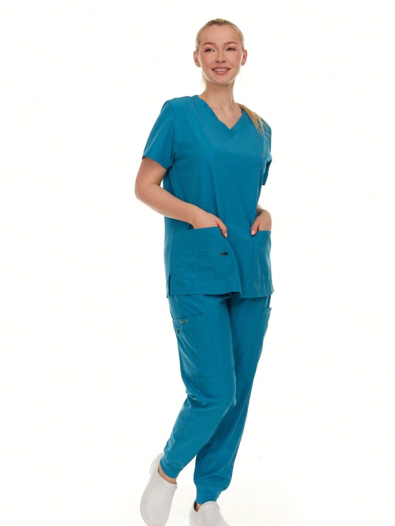 BenBen Scrub Sets for Women with Pocket Nursing Medical Uniforms Stretch