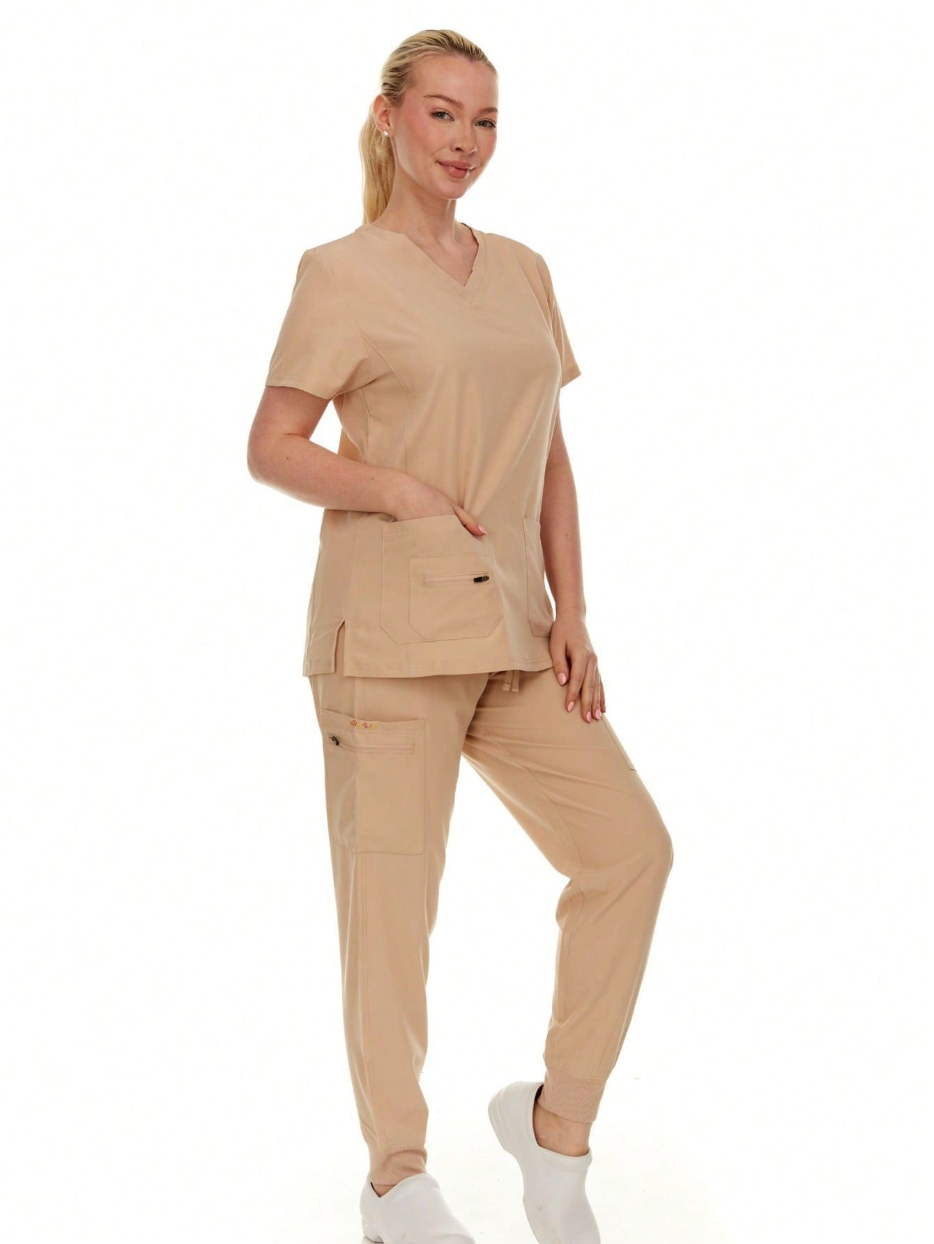 BenBen Scrub Sets for Women with Pocket Nursing Medical Uniforms Stretch