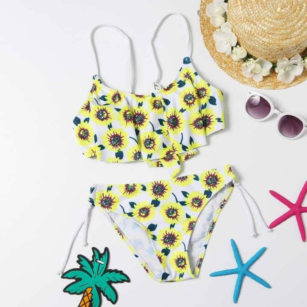 Kids Sunflower Bikini Bathing Suit - Yellow – BenBen Apparel Kids/Babies