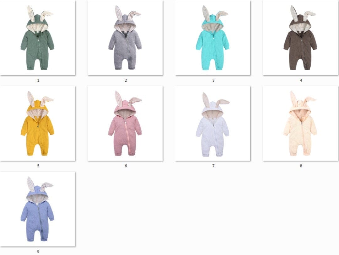 Bunny Rabbit Zipper Hoodie – Soft Cotton for Kids