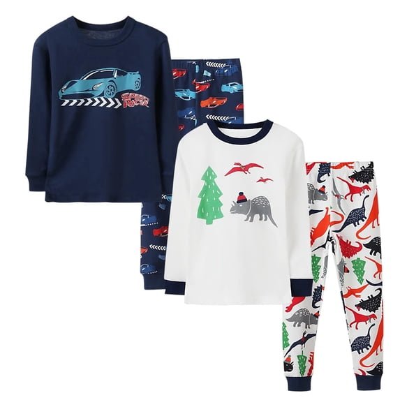 BenBen Kids Toddler Boy Pajamas Set 2-Pack Snug Fit Soft & Cozy - Size 2Y to 7Y