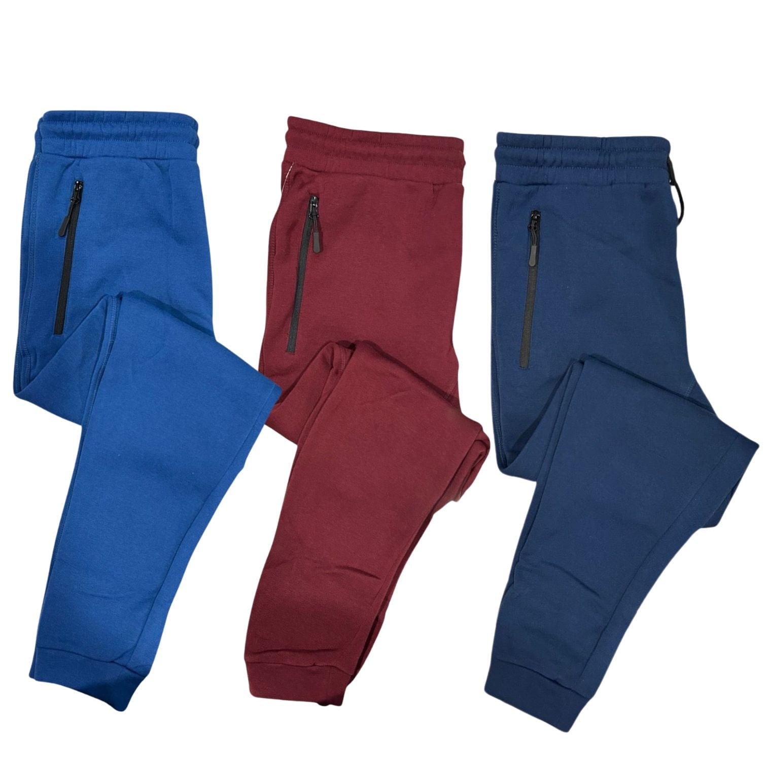 3 Pack Unisex Zipper Pocket Joggers - Super Soft Feel