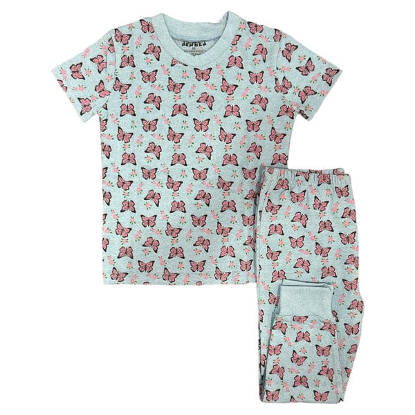 Girls Cotton Pajamas Set – Fun Prints (Cherries, Dots & Butterfly)