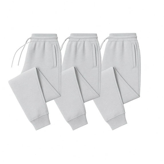 Men's 3-Pack Zipper Pocket Joggers, Modern Fit Athletic Sweatpants, Ultra-Elastic Tapered Lounge Pants, Secure Storage Workout Bottoms, Performance Training Wear