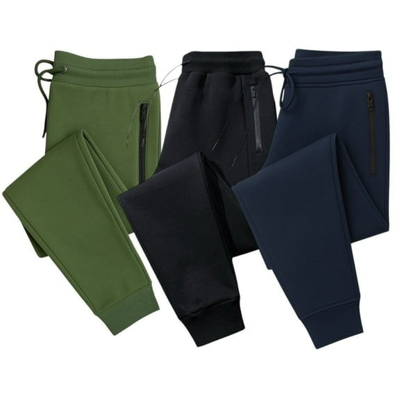 Mens Fleece Jogger Pants Sweatpants Ultra Comfort Super Soft - 3 Pack