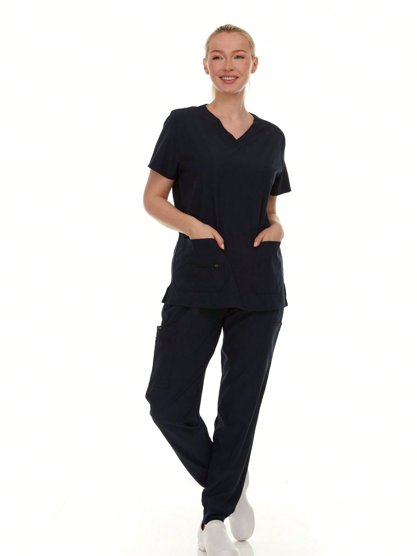 BenBen Scrub Sets for Women with Pocket Nursing Medical Uniforms Stretch