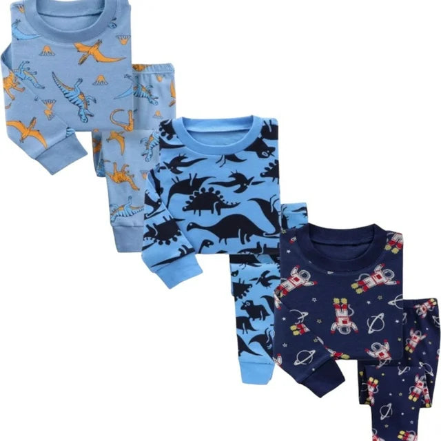 Kids 3 Pack Pajamas Boys - Super Soft Cotton