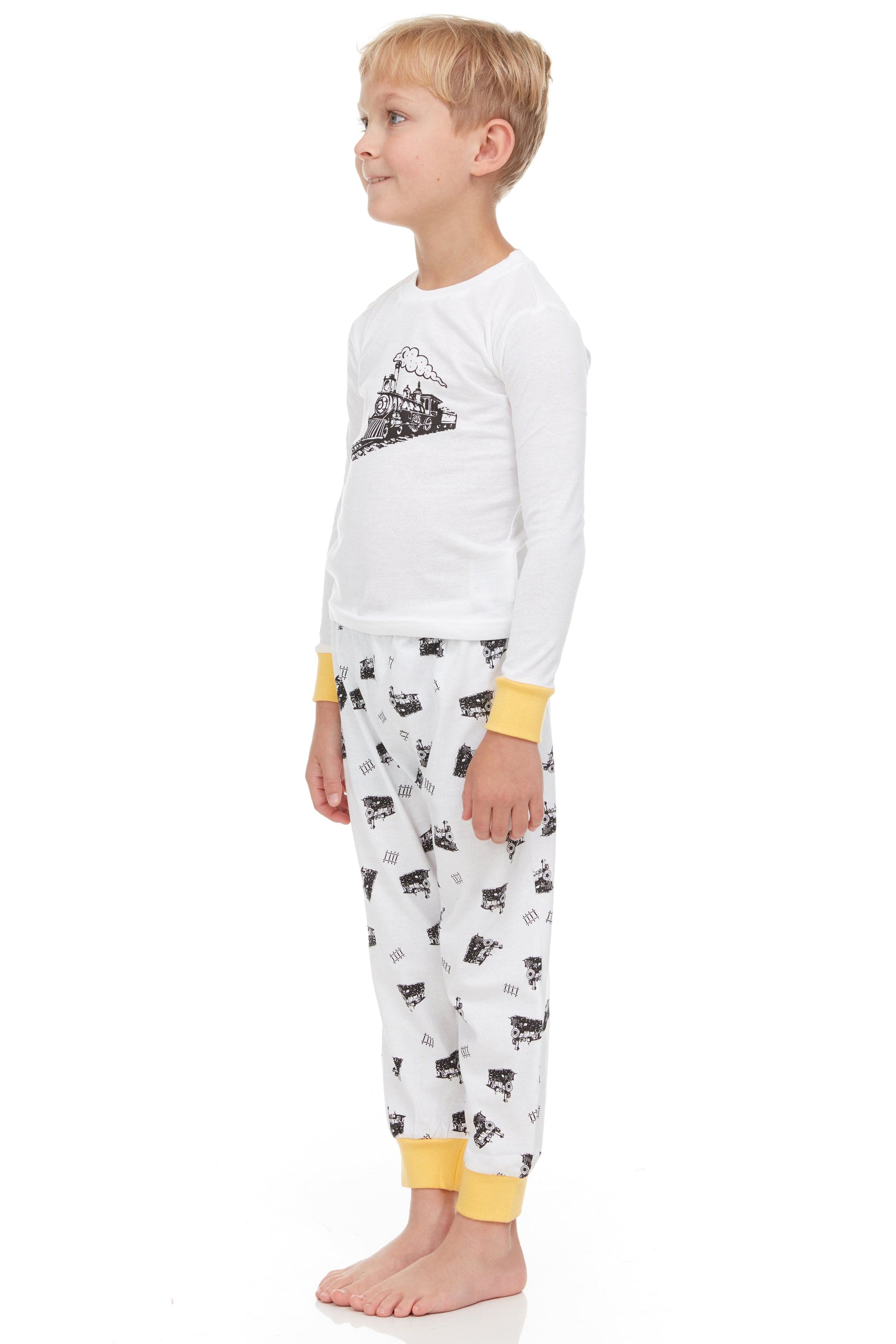Boys Train Pajamas – Toddler Cotton Sleep Set (12M–8Y)