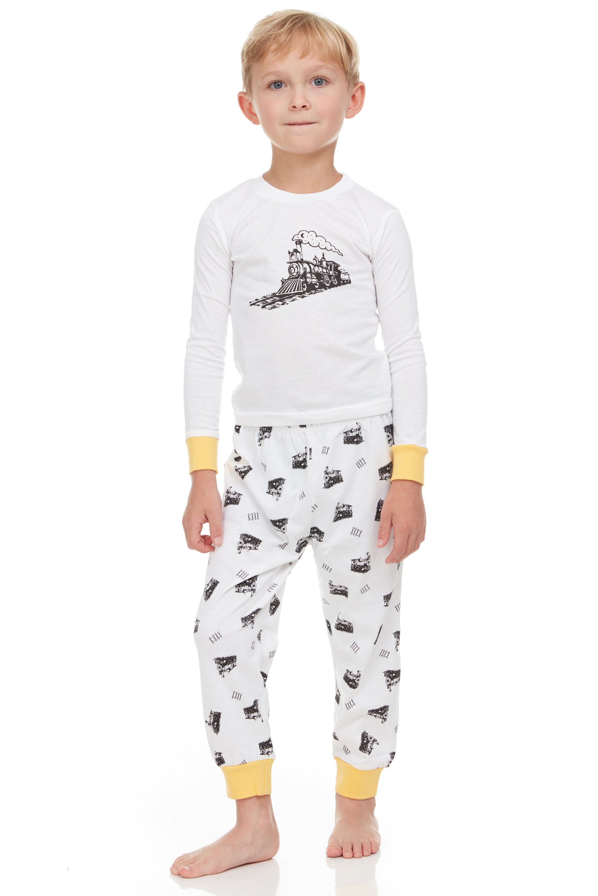Boys Train Pajamas – Toddler Cotton Sleep Set (12M–8Y)